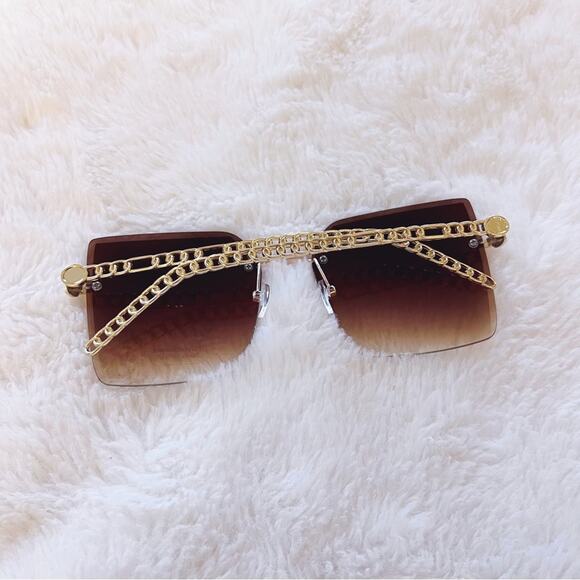 Skyla Brown & Tan Square Oversized Sunglasses - Picture 12 of 12